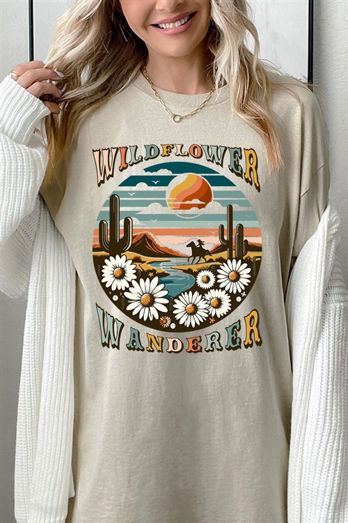 Po-5000-e2278-san - Wildflower Wanderer Western Desert Graphic Garment 