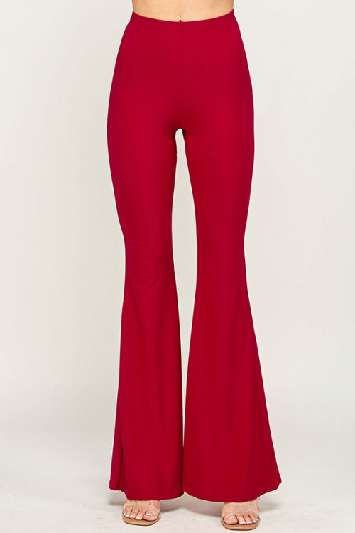 C10-A-3-MP5029 RED STRETCH WAISTBAND BELL BOTTOM PANTS 2-2-2